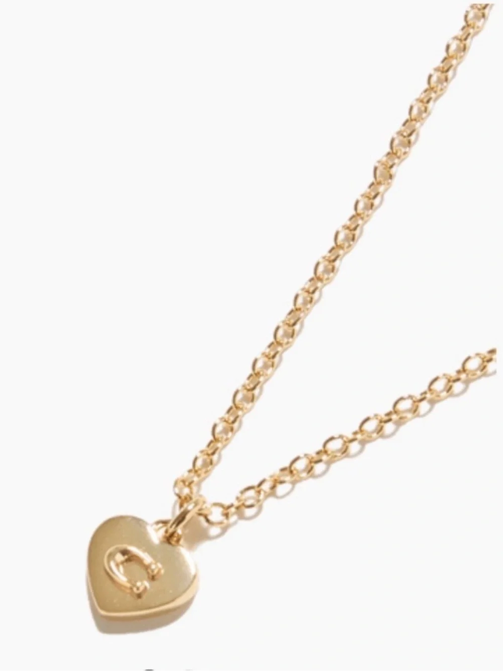 NWT Coach Gold Heart Pendant Necklace Signature C Charm Designer Jewelry